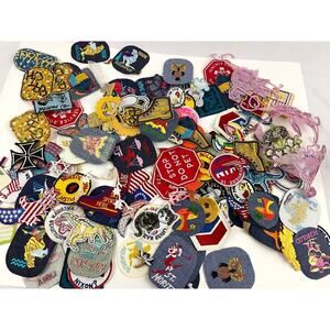 150 PC Assorted Sewing Applique Patches Iron on Sew On NEW Mixed Sequin Crafting